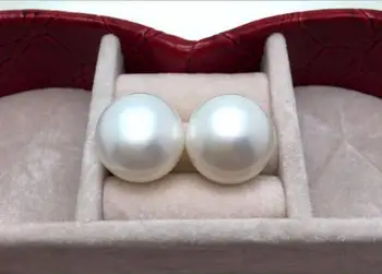 

Jewelry Jade Earring PAIR HUGE 14-15MM NATURAL SOUTH SEA GENUINE WHITE ROUND PEARL STUD EARRING 14k Free Shipping