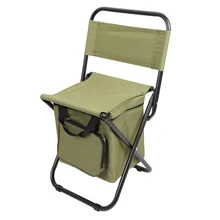 Folding Backrest Chair PVC Water Resistant Portable Ice Thermos Bag Fishing Stool For Fishing Going Out Picnic Camping Travel