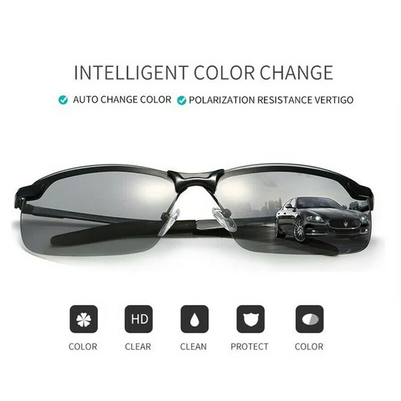 2019 Smart sunglasses riding goggles man driving fishing glasses cycling glasses polarized photochromic sport sunglasses 30J19 (2) - 副本