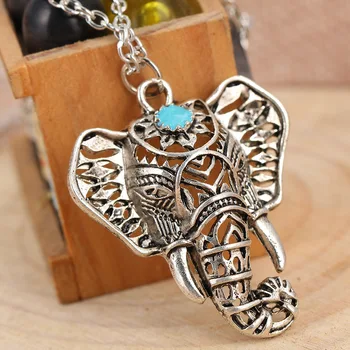 

Gypsy Vintage Silver Elephant Pendant Necklace Chain Jewelry Gift 4ND112