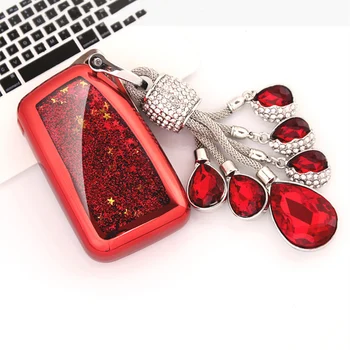 

Funny Quicksand Soft TPU Key Case Cover Shell For Lexus NX GS RX IS ES GX LX RC 200 250 350 LS 450H 300H Crystal chain for Girlf