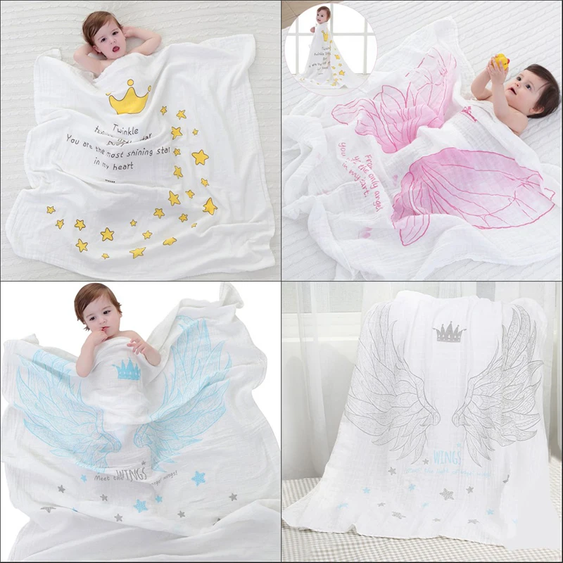 

120x120cm Dual-layer Muslin Cotton Gauze Scarf Baby Towels Newborn Baby Swaddling Towel Breathable Blanket for Baby