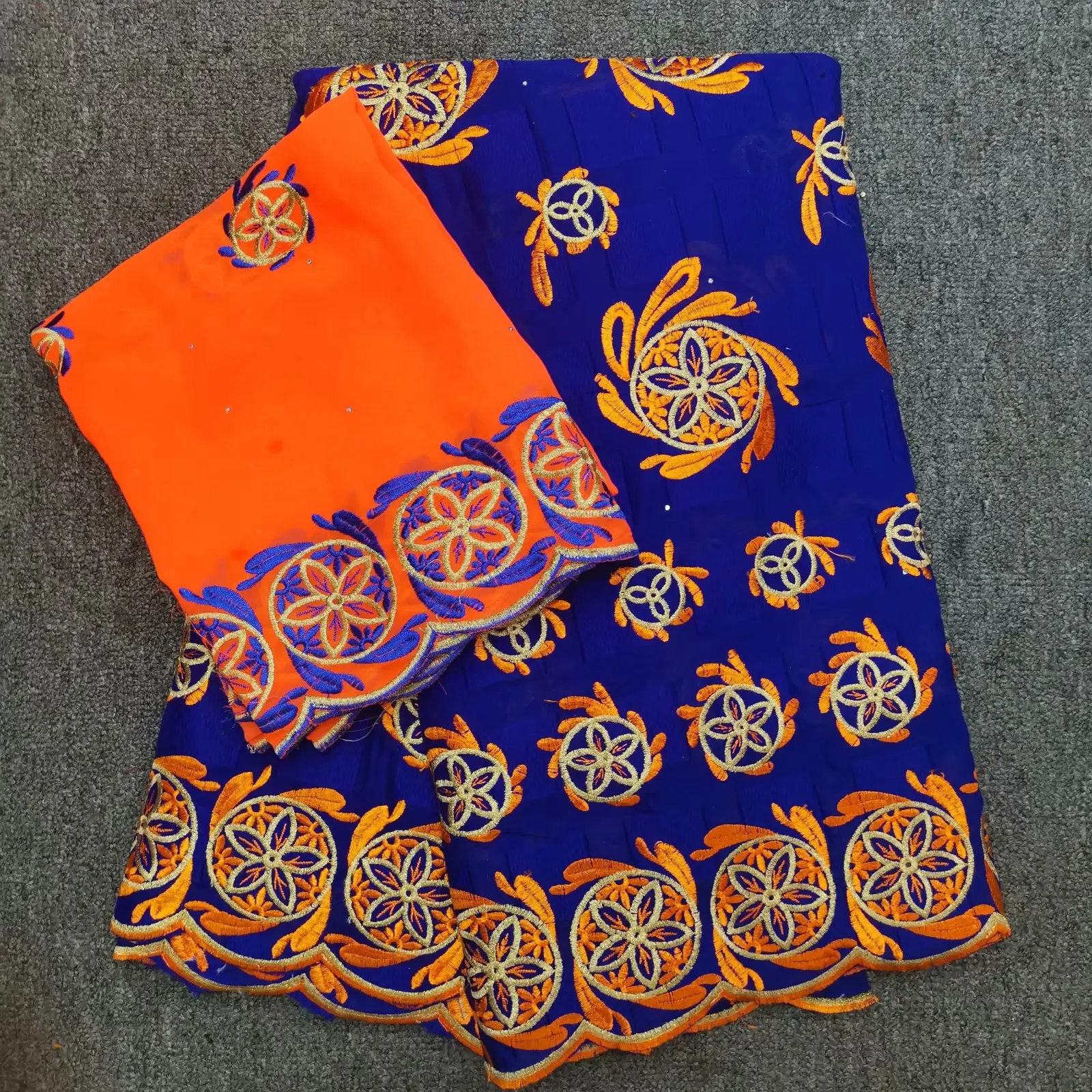 

High Quality African French Laces Fabric 7yards For Women Dress South Korea Top luxury 100%Cotton Embroidery Lace Fabrics A638