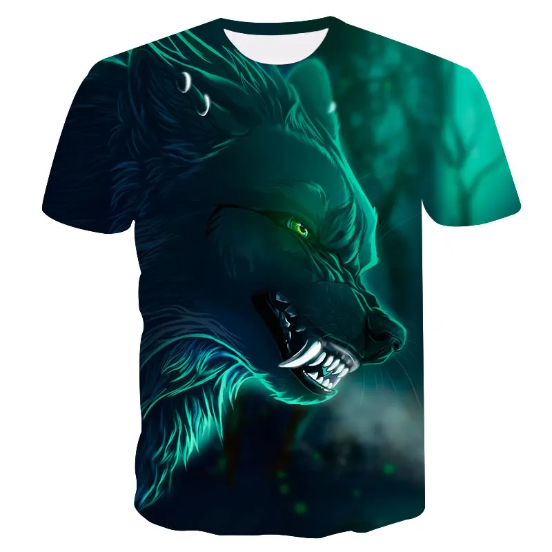 Новая летняя брендовая 3D футболка с головой волка Мужская футболка с круглым воротником и коротким рукавом Мужская модная футболка с коротким рукавом Прямая поставка - Цвет: TX248