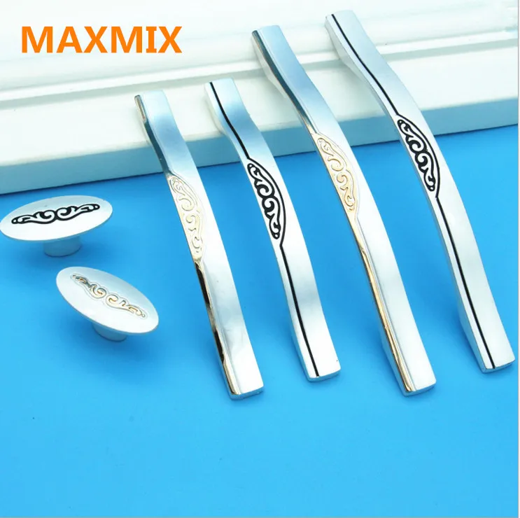 MAXMIX 6 шт. мебельные ручки серебряные дверные Ящики для кухонного шкафа и