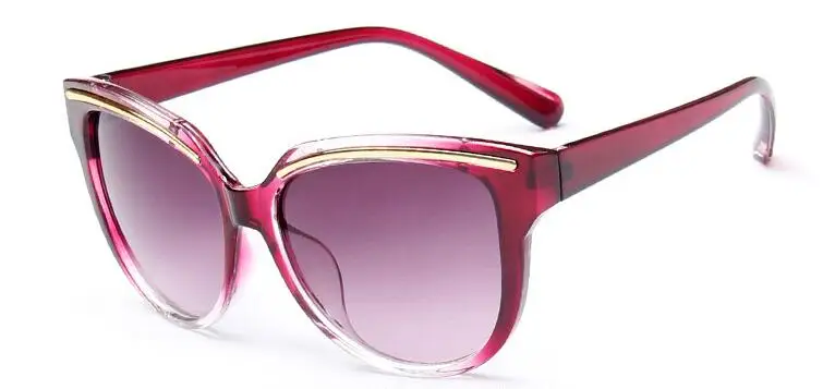 Модные солнцезащитные очки "кошачий глаз" для женщин, фирменный дизайн, винтажные зеркальные солнцезащитные очки для бровей, UV400, унисекс, очки - Цвет линз: RoseRed
