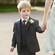 Детские костюмы на одной пуговице с острым отворотом; Custome Homme; модный детский комплект одежды; деловой костюм(куртка+ штаны+ галстук+ жилет+ носовые платки