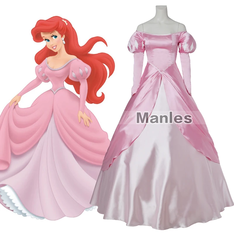 ariel com vestido rosa