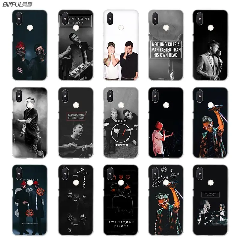 

BinFul phone case Transparent Hard cover for Xiaomi mi Redmi Note 7 5 4 3 4X 5A 6 Pro 64g S2 Plus twenty one pilots tyler joseph