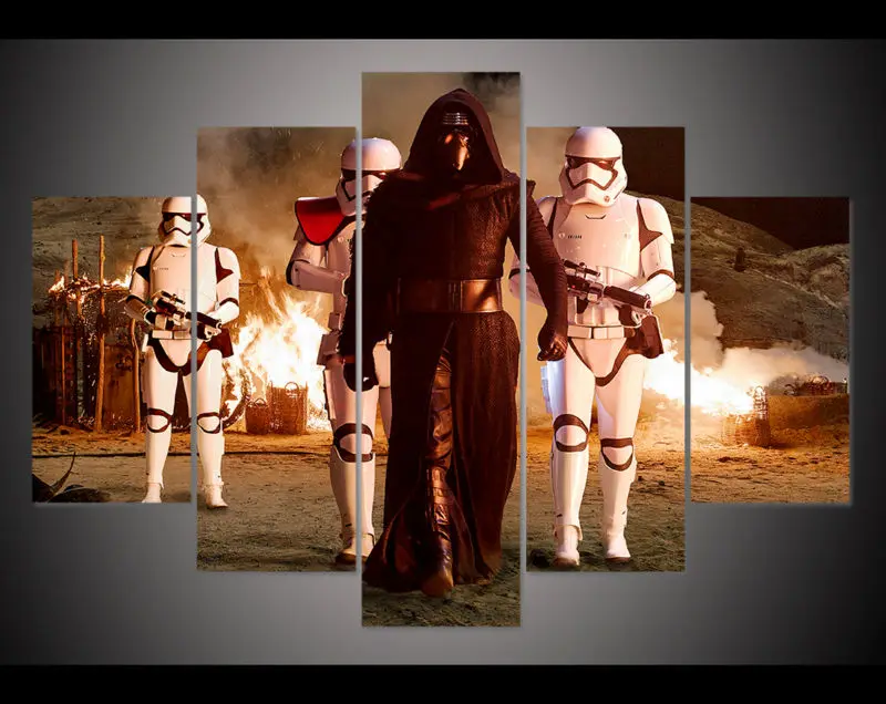 New Design Large 5 Panels Star Wars Battlefront Movie Poster For Living