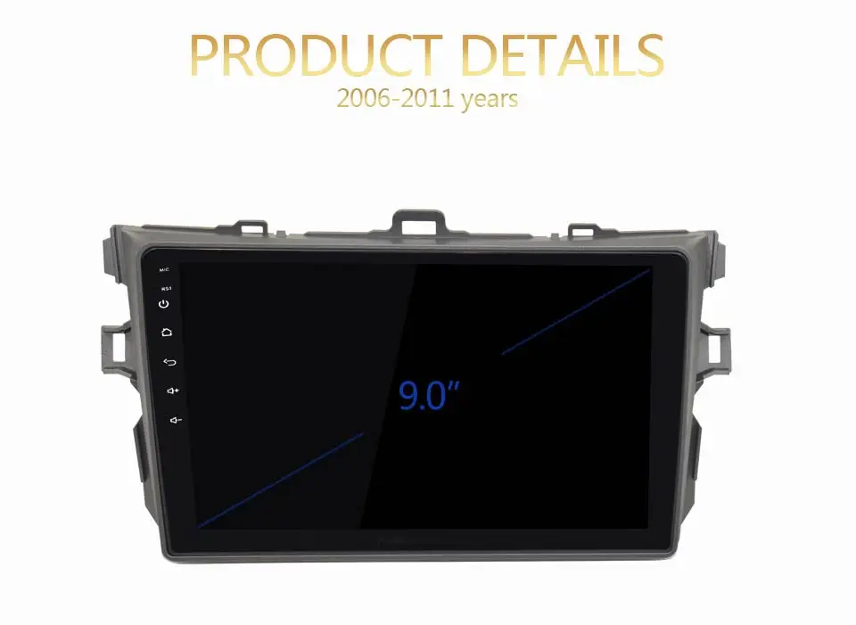 Top KiriNavi 2 din 9" Touch Screen 32G ROM Android Car Radio For Toyota Corolla 2006-2011 Multimedia GPS Navigation Player audio MP3 2