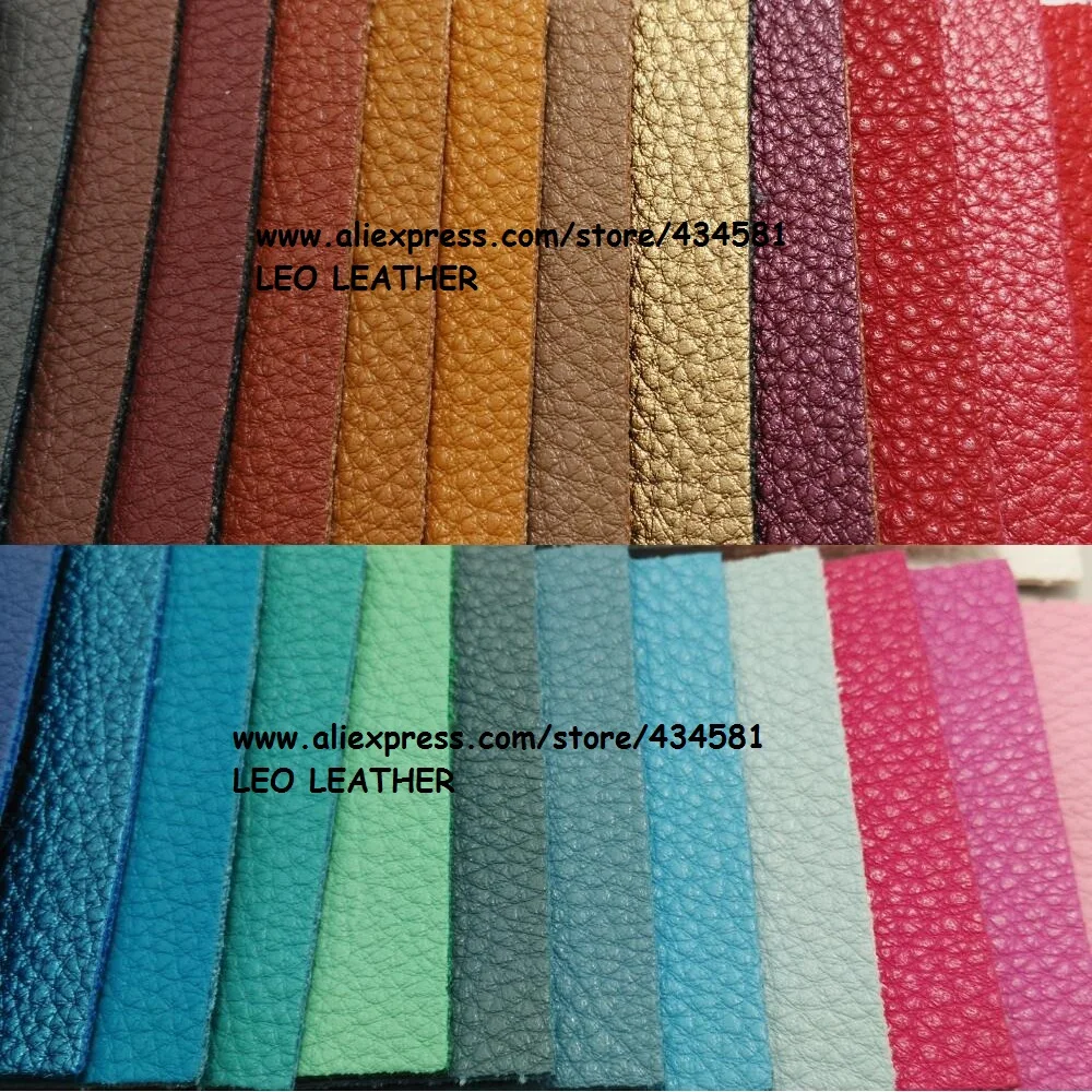 LEO LEATHER Matching Backing Leather Classic Litchi Grain PU Leather for DIY Sewing P682leather