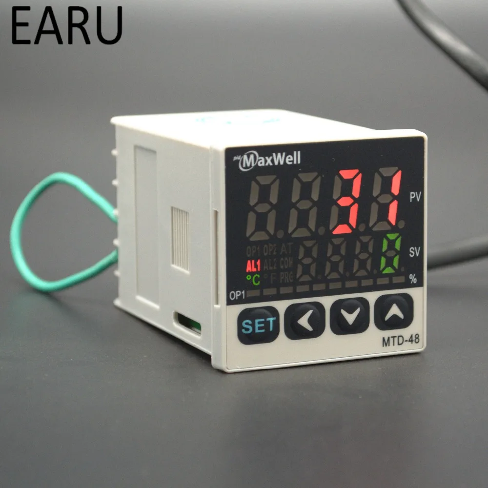 48*48mm Digital Temperature Controller Control AC85-265V Power Thermocouple Universial K J PT100 Input SSR+Relay / 4-20mA Output