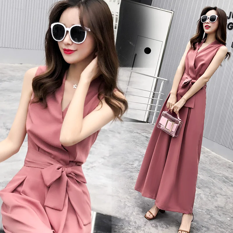 2021 New elegant Women long Jumpsuit Party Sleeveless lady solid Summer Jumpsuits rompers |
