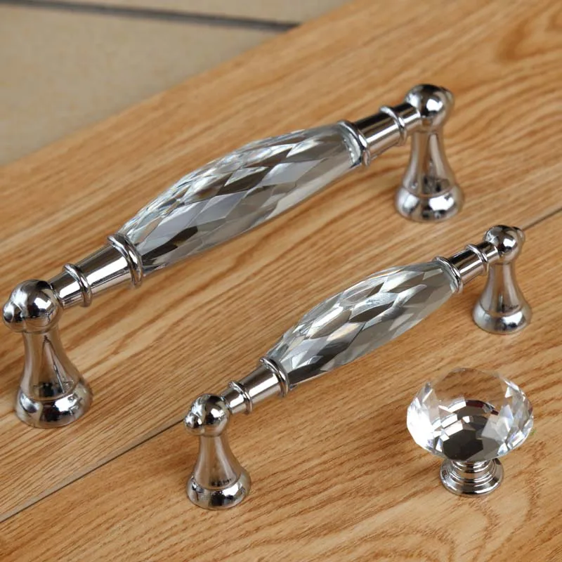 Fashion deluxe k9 clear crystal wine watch tv table handles