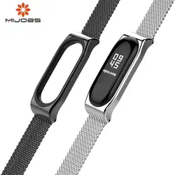 Новый mi jobs mi Band 3 ремешок браслет для Xiaomi mi Band 3 ремешок mi band3 изящный ремешок для часов mi Band 3 браслет черный металл