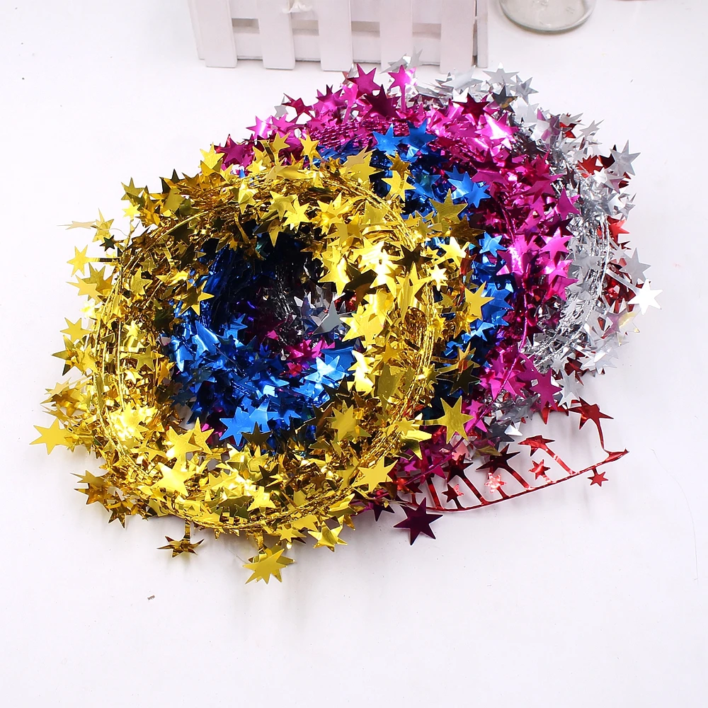 

7M/volume Artificial iron wire star flower vine wedding Christmas decoration DIY wreath clip accessories handicraft industry