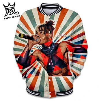 

frdun Tommy drop shopping XXXTentacion 3D Fashion jacket V-neck long sleeve Cool baseball jacket men/women plus size Baseball