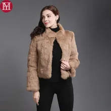 Новинка, шуба из натурального кроличьего меха, Женская куртка из натурального кроличьего меха, зимнее меховое пальто, индивидуальный большой размер, воротник-стойка