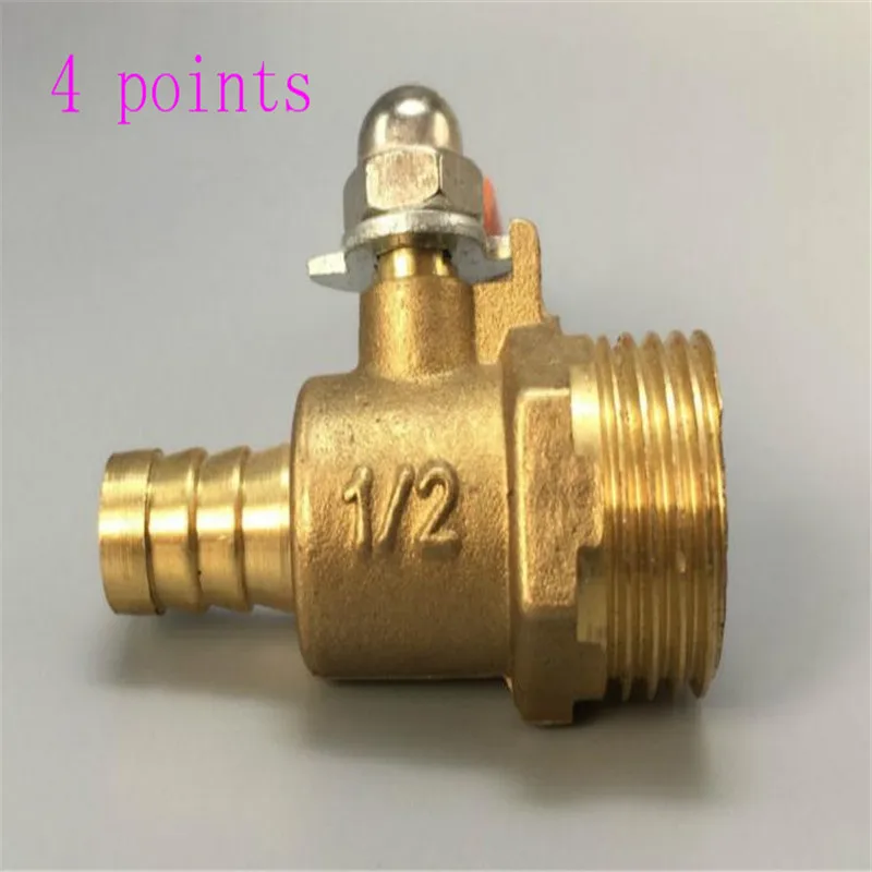 

Red handle small curved ball valve 4 points insert 10 copper Water jet elbow High temperature