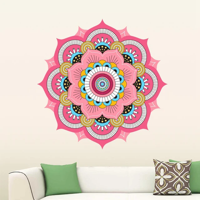 buddhism colorful india mandala wall stickers for living room