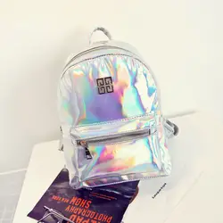 2019 Mochila Escolar голограмма для женщин кожаный рюкзак повседневное PU путешествия модные школьные рюкзаки для подростка