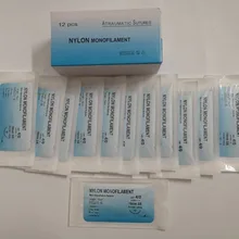 12 шт. игла шовная нейлоновая Моноволокно не травмированная шовная медицинская нить шовная для медицинский хирургический шов практический комплект