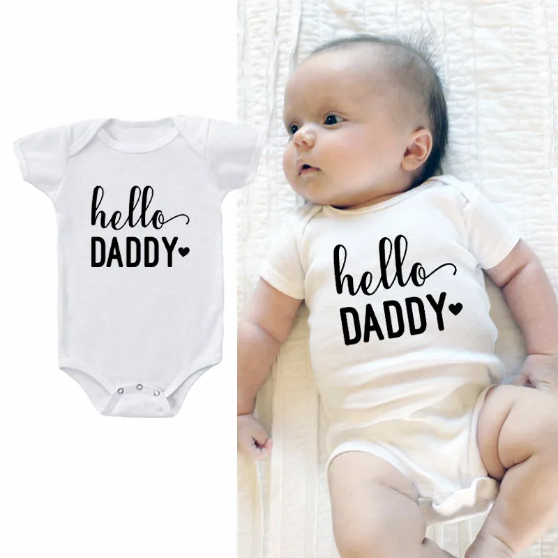 Newborn Baby Onesie Rompers Summer Daddy Cotton Short Sleeve Toddler