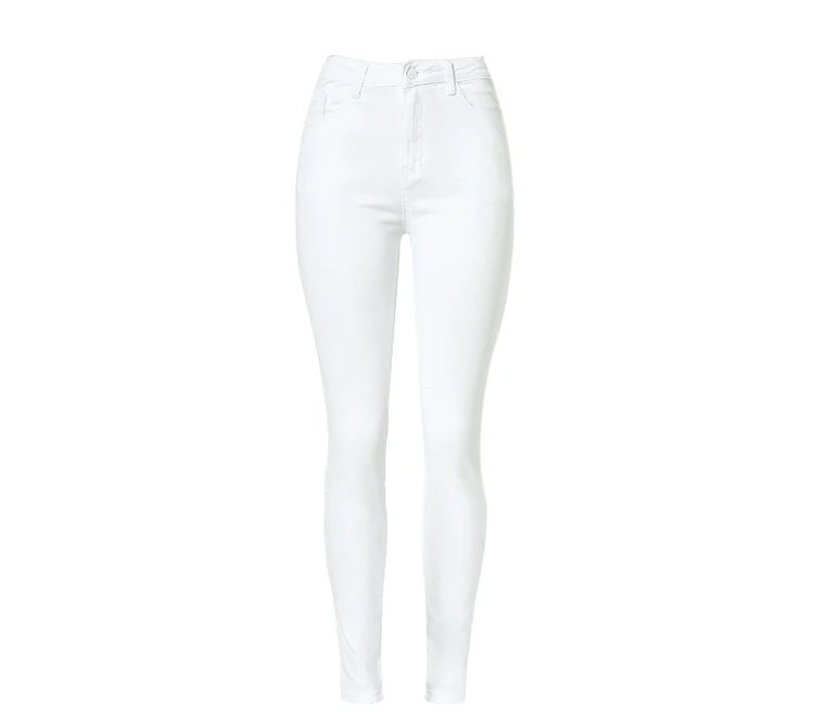 Женские джинсы с высокой талией, модные белые эластичные джинсы, женские сексуальные джинсы-скинни с эффектом пуш-ап, женские джинсы высокого качества, Pantalon Femme