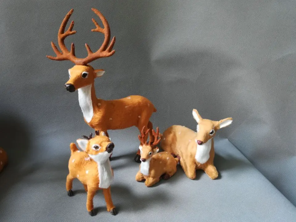 simulation-deers-plastic-fur-sika-deers-model-one-family-members-deers-one-lot-4-pieceshome-decoration-toy-gift-w0849