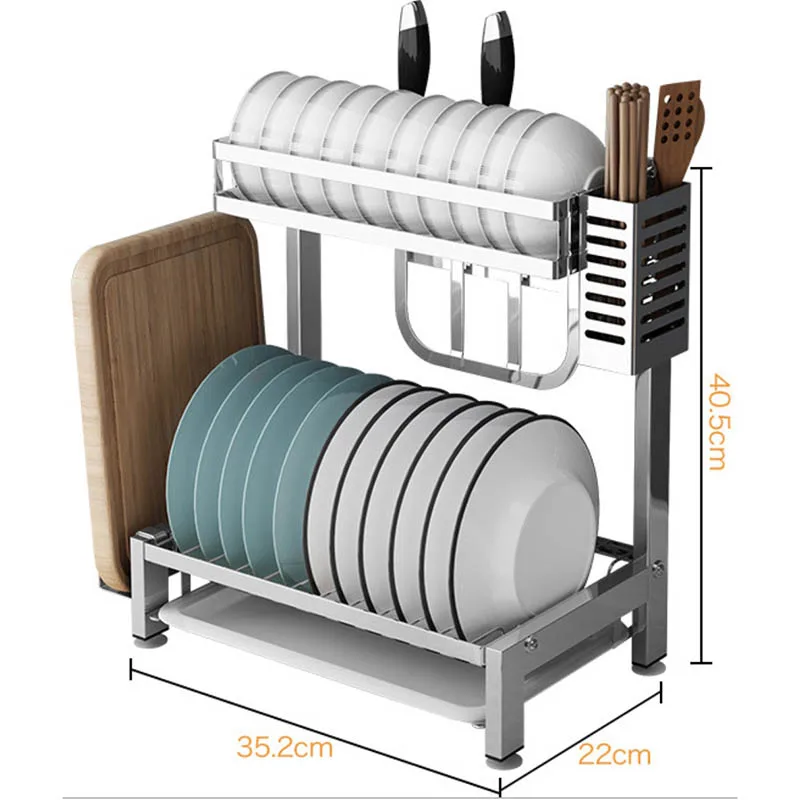 304 сушилка для посуды из нержавеющей стали, кухонная стойка, стойка для столовых приборов, держатель для посуды - Цвет: Full Rack