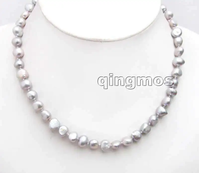 

Big 8-9mm Gray Baroque Natural Freshwater Pearl Necklace 17''-nec6140 Wholesale/retail Free ship