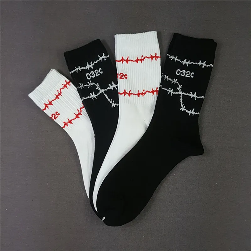 

2019 032C long socks season 5 summer cotton harajuku kanye west hip hop streetwear popsocket casual crew socks happy socks