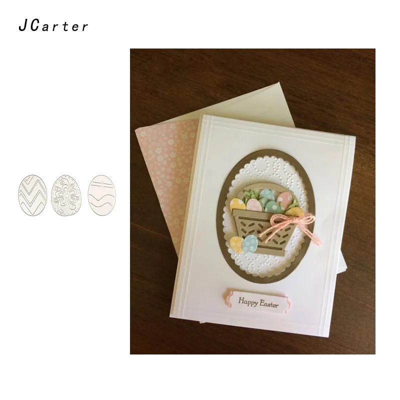 

JC New Arrival Happy Easter Eggs Metal Cutting Dies for Scrapbooking DIY Embossing Folder Cards Handmade Album Stencil Crafts