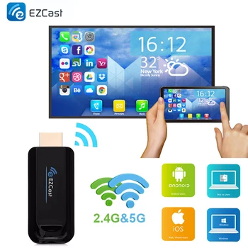 

Ezcast 2.4G 5Ghz Smart TV Stick Wireless WiFi TV Dongle Display Receiver HDMI 1080P Airplay Miracast DNLA for IOS Android phone