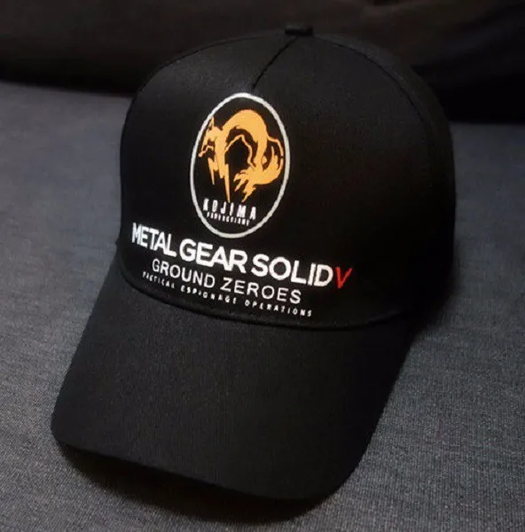 Metal Gear Solid V 5 Ground Нули MGS5 Фокс Логотип Cap Коллекция Шляпа Регулируемые Snapback Бейсболка Черный Цвет