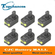 6PCS New 18V 4000mAh Li-Ion For Ryobi Hot P108 RB18L40 High Capacity Rechargeable Battery Pack Power Tool Battery Ryobi ONE+