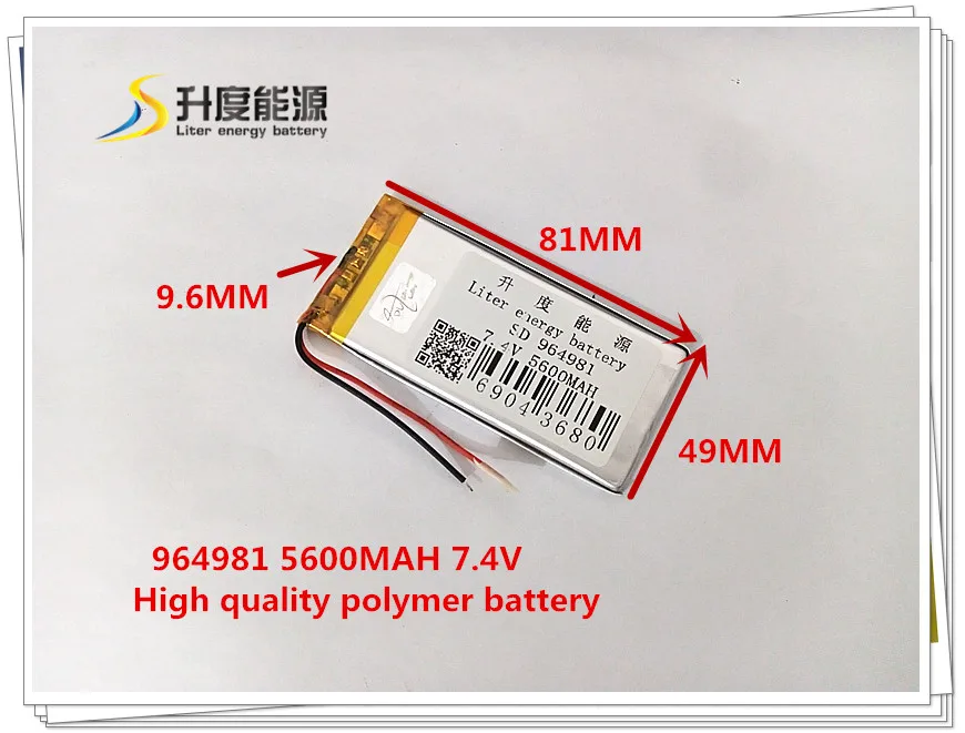 7,4 V 5600mAh 964981 полимерный литий-ионный/литий-ионный аккумулятор для планшетных ПК gps mp4 MP3 сотовый телефон динамик