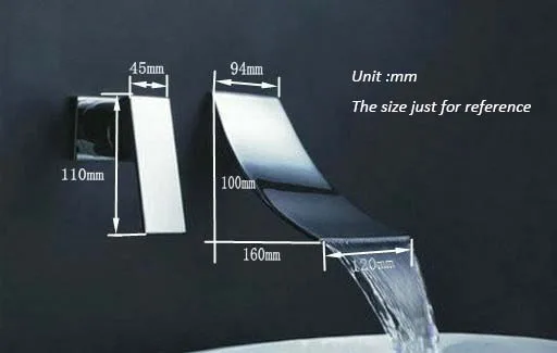 أخفى شلال حوض خلاط صنبور الحمام الغرور بالوعة مرحاض مقبض واحد في الحائط انتشارا ، الكروم