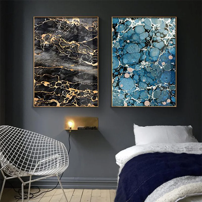 

High-grade Mounted Painting & Calligraphy Vintage Poster Beautiful Marble Picture Simple Scandinavian Decoration Easy To Install