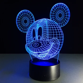 

3D Cartoon Mickey Mouse LED Night Light 7 Color Changing 3D illusion Table Lamp Children Birthday Christmas Child Best Gift