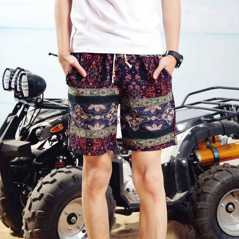 Бренд новые летние Для мужчин бермуды женские шорты модные Повседневное свободные прямые цветочный узор Пляжные шорты мужского белья Для мужчин 5xl