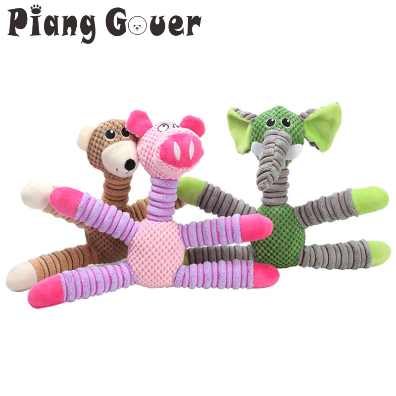 Pet Toys Make Sounds Solid Bite Funny Cartoon Animal Chew Squeaky Toy