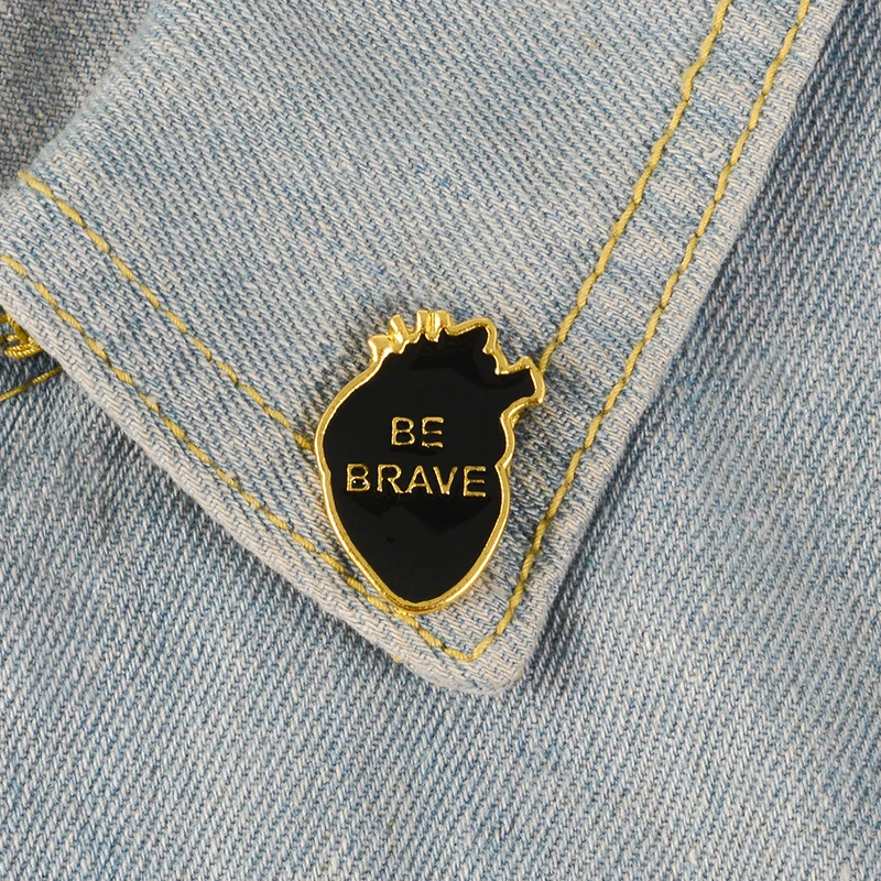 Brave Heart Pin Laepl pin эмалированная брошь-кнопка рюкзак сумка шляпа кожаные куртки аксессуары ювелирные изделия с человеческим сердцем для мужчин и женщин