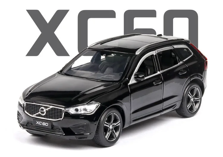 Новинка 1:32 VOLVO XC60 литая модель автомобиля литые под давлением и игрушечные машинки Детские игрушки для детей Подарки Игрушка для мальчика - Цвет: Черный