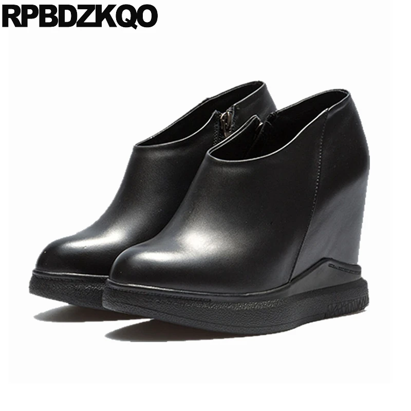 Wedge Platform Shoes Women Ladies Creepers Pumps Harajuku Zipper