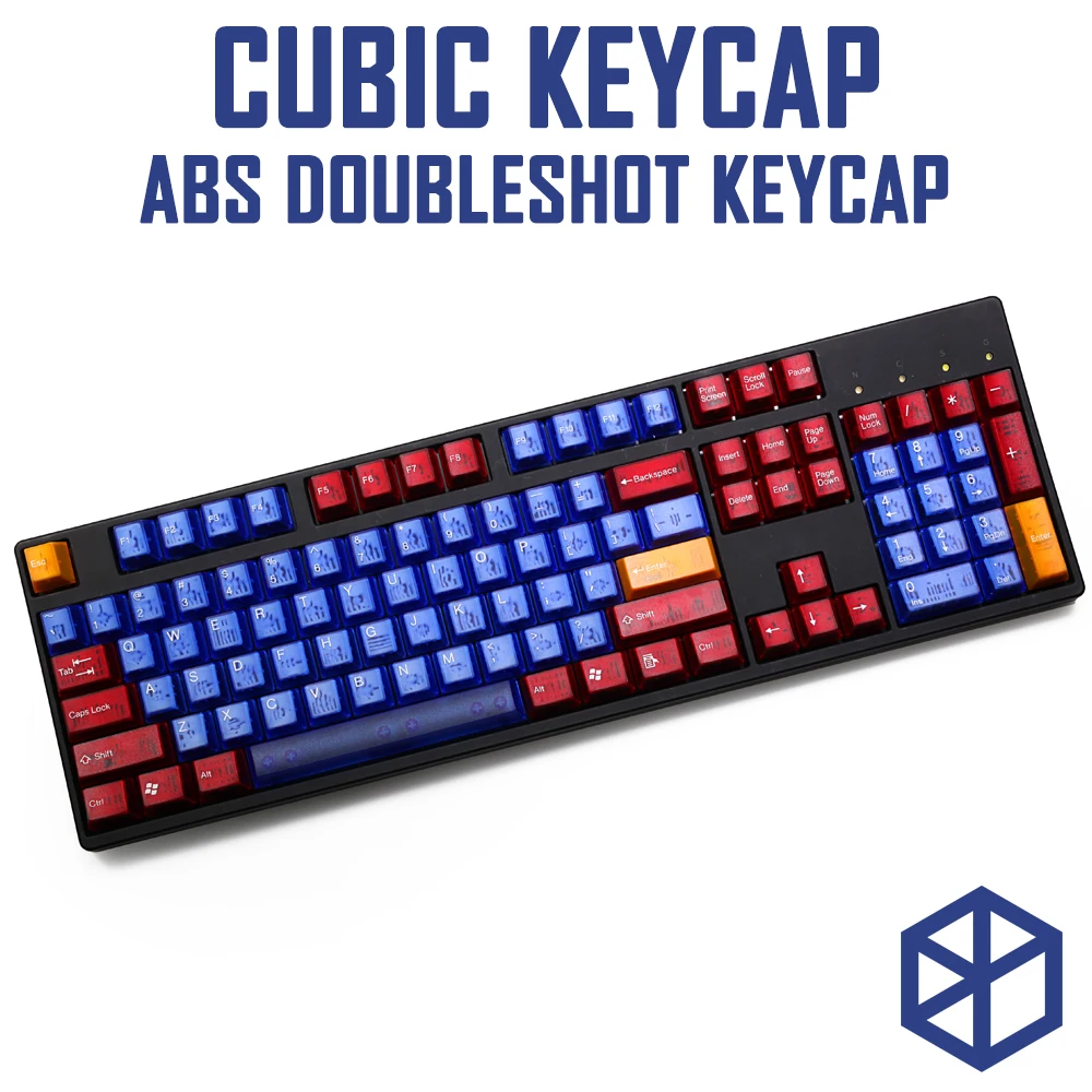 Taihao cubic abs с двумя шапками для игр механическая клавиатура синим желтым оранжевым