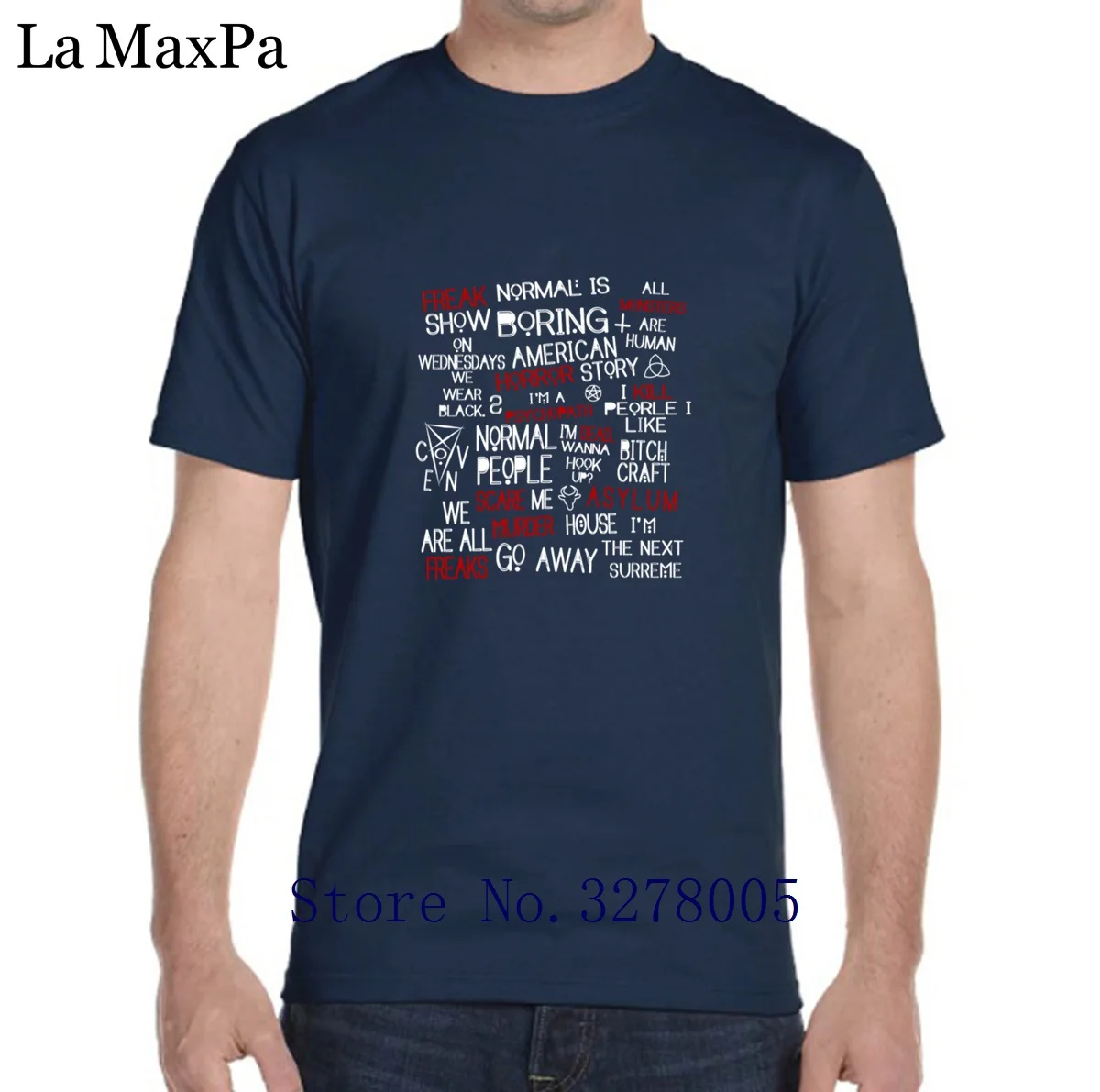 Printed Tshirt Man Male Funny Casual American Horror Story T-Shirt For Men 100% Cotton Short Sleeve Tee Shirt Humour Plus Size | Мужская