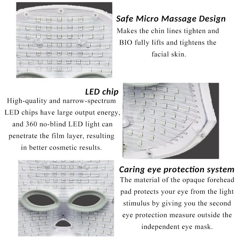7 цветов фотон Электрический светодиодный маска для лица Омоложение кожи против акне морщин сужение пор красота спа лечение машина