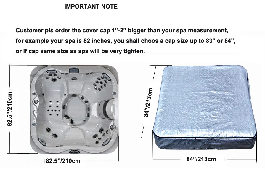 Крышка для горячей ванны, крышка для спа 8ftx8ft(244x244x30 см), можно настроить от 150 см до 580 см крышка для горячей ванны